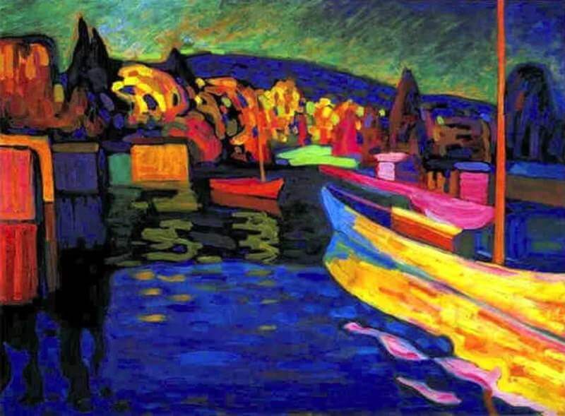 Autumn Landscape with Boats, 1908 by Wassily Kandinsky